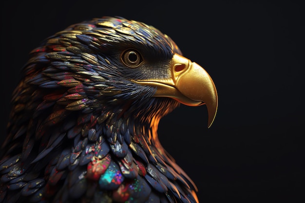Captura aproximada de ai generativo de águia colorida