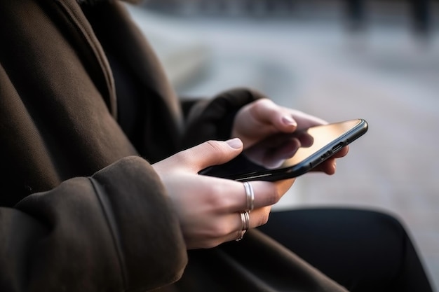 Captura aproximada de mãos usando um celular criado com IA generativa