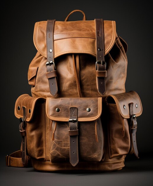 Captura aproximada de uma mochila moderna e elegante para homem