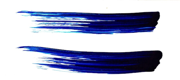 Foto captura aproximada de uma pintura abstrata azul isolada em um fundo branco