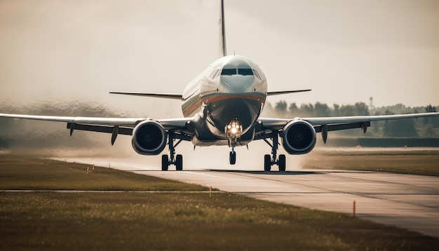 Captura aproximada do avião pousando na pista Generative AI