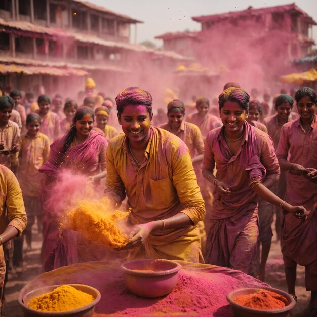 Captura los colores vibrantes y la atmósfera festiva de las celebraciones de Holi con imágenes de alta calidad.