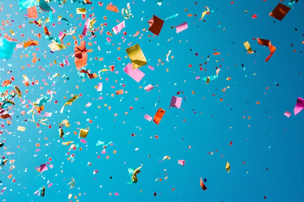Captura de uma explosão de confetes coloridos