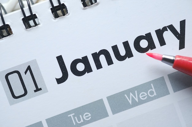 Captura de detalle del mes de enero en el calendario