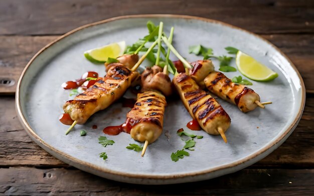 Foto captura la esencia de los anticuchos peruanos en una fotografía de comida deliciosa.