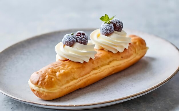 Captura la esencia de Eclair en una fotografía de comida deliciosa