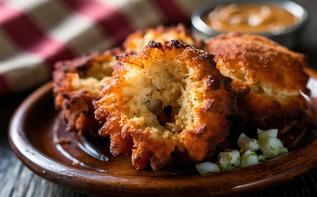 Foto captura la esencia de hushpuppies en una fotografía de comida deliciosa