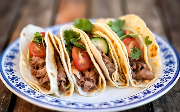 Captura la esencia de los Tacos árabes en una fotografía de comida deliciosa.