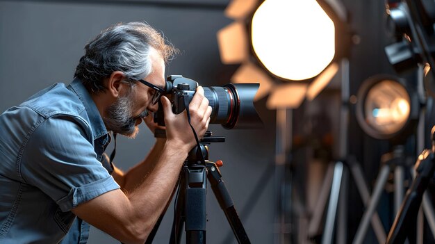 La captura de imágenes de alta calidad El fotógrafo de productos crea un catálogo de comercio electrónico fotorrealista