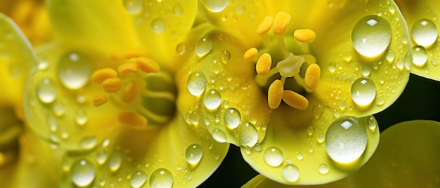 Captura macro de uma flor Cowslip destacando sua textura complexa e tons vibrantes AI Generative