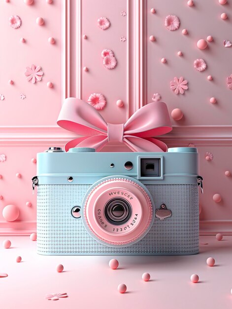 Foto captura el momento impresionante tarjeta de regalo de sesión de fotos para hombres y mujeres en colores pastel y diseño de cámara 3d