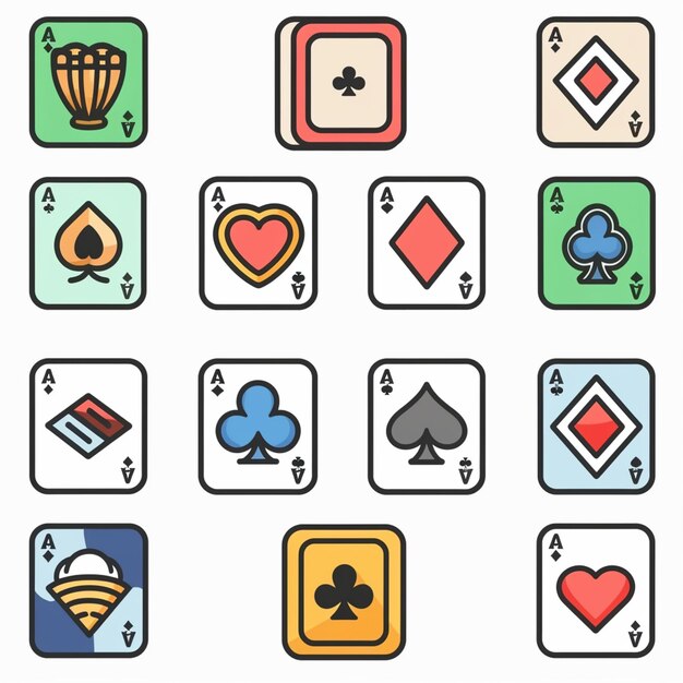 una captura de pantalla de cartas, incluido un juego de casino