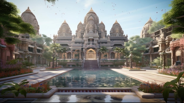 una captura de pantalla de la parte delantera del templo