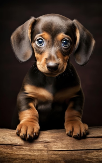 La captura de un pequeño cachorro de Dachshund