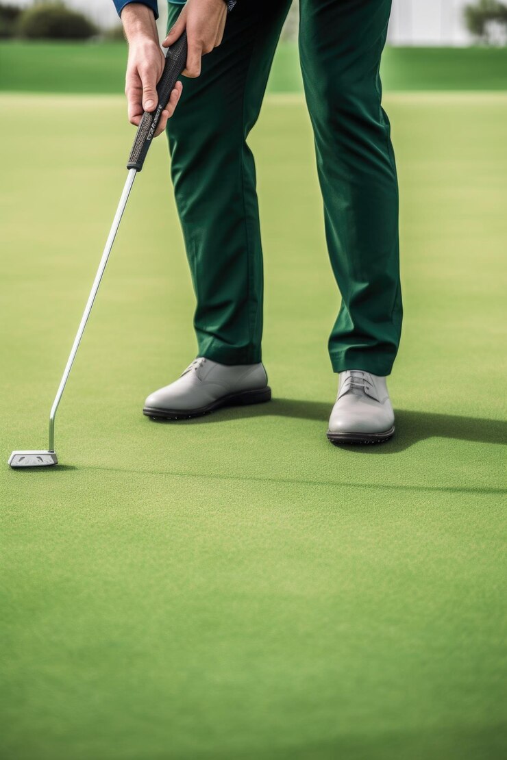 captura recortada de un golfista poniéndose en el green creado con ai generativo