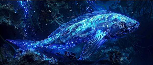 Captura el resplandor bioluminescente de un pez de las profundidades
