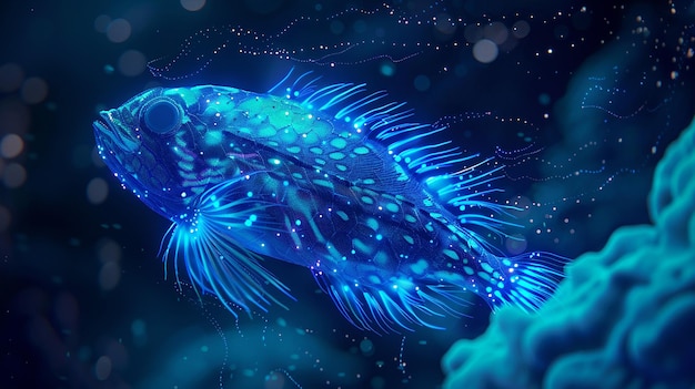 Captura el resplandor bioluminescente de un pez de las profundidades