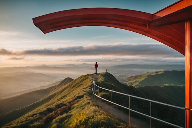 Foto captura vistas impresionantes desde los miradores a lo largo de tu ruta