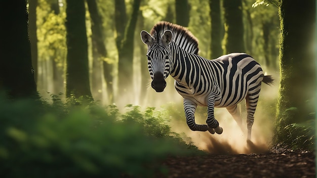 Foto capturando a beleza da vida selvagem celebrando o dia mundial dos animais com uma impressionante zebra foto premium