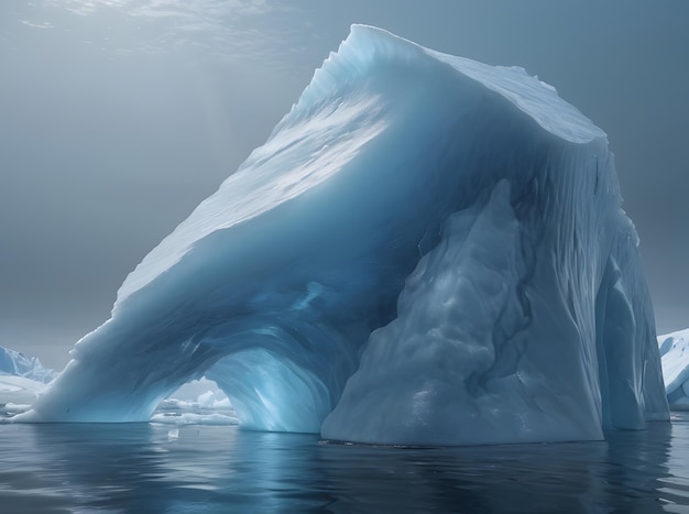 Foto capturando a beleza de um iceberg sob a superfície dos oceanos