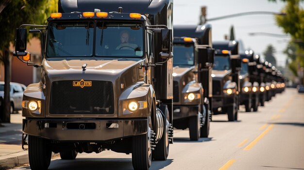 Capturando a cena movimentada Motoristas de UPS e caminhões de entrega navegam por Sylmar CA em 18 de julho de 2023