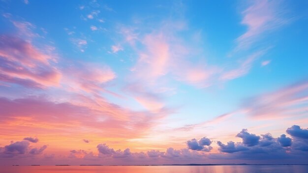 Foto capturando a encantadora paleta do céu ao pôr-do-sol em proporção