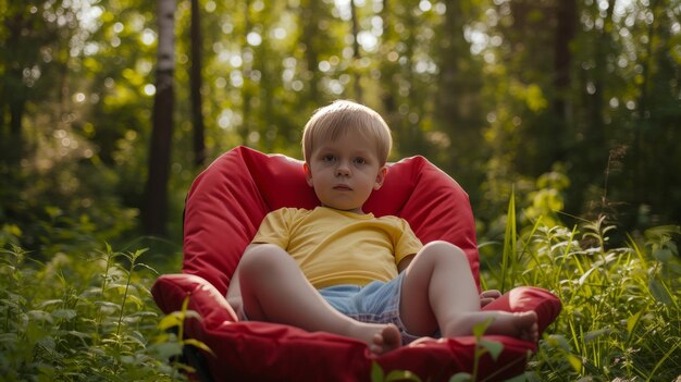 Capturando la alegría Un niño juega ejercicios en Maloyaroslavets Rusia como una joven familia feliz