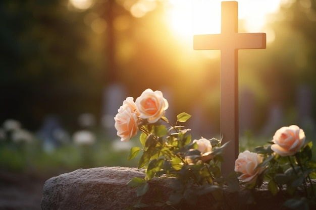 Capturando la belleza solemne Un cementerio católico 39s Grace Generative Ai