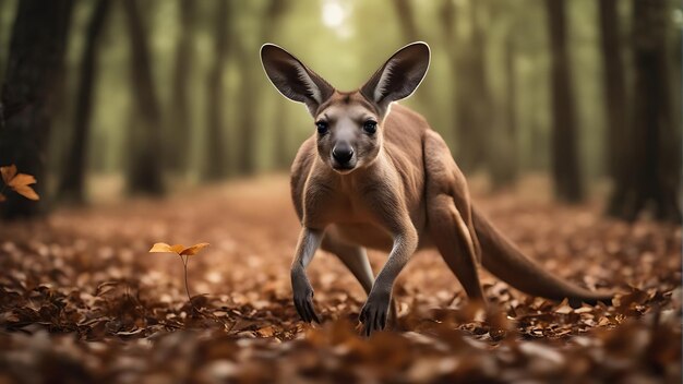 Capturando la belleza de la vida silvestre celebrando el Día Mundial de los Animales con un impresionante canguro Foto de stock