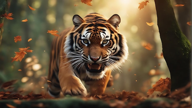 Capturando la belleza de la vida silvestre celebrando el Día Mundial de los Animales con un impresionante tigre Foto de stock