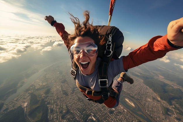 Capturando el emocionante momento de un paracaidista en caída libre durante un salto en paracaídas