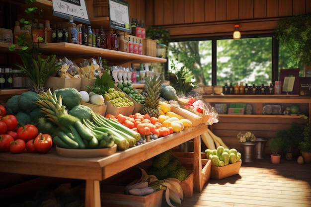 Capturando la esencia de una tienda de verduras frescas