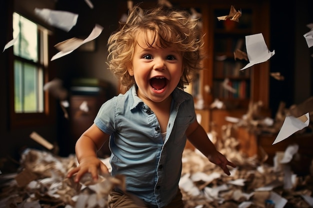 Capturando el espíritu lúdico de un niño pequeño enérgico IA generativa