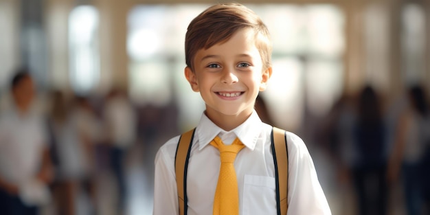 Capturando la felicidad de la sonrisa de un niño de escuela