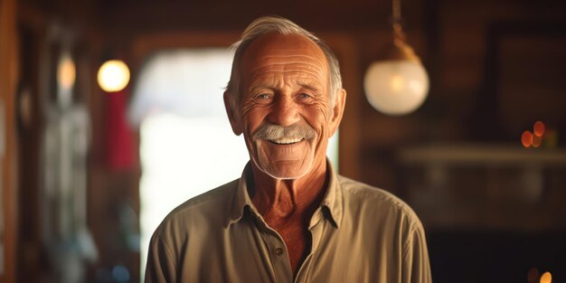 Capturando un momento de pura alegría en la sonrisa de un anciano