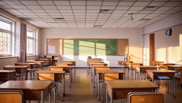 Capturando la serenidad Explorando un aula vacía de estilo japonés