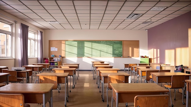 Capturando la serenidad Explorando un aula vacía de estilo japonés