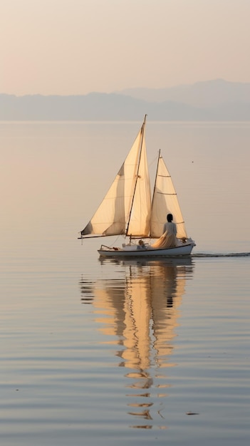 capturando la serenidad de un velero oceánico en 8k