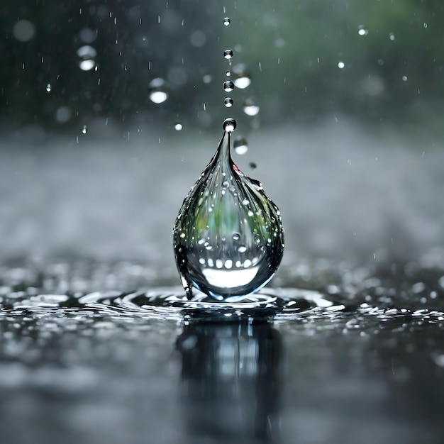 Capturando uma gota d'água caindo em uma chuva torrencial