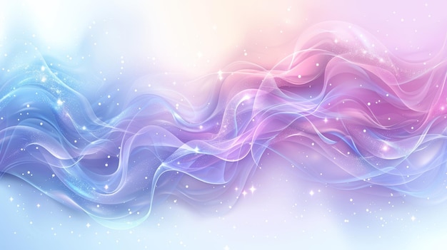 Capturar la esencia de las ondas pastel entrelazadas con chispas de luz en una pieza de arte abstracto