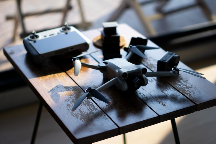 Foto capturar el momento fotografía y equipo de video con dron y cámara de acción