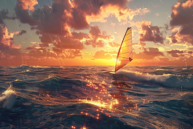Foto capture a emoção do windsurf no golfo de m