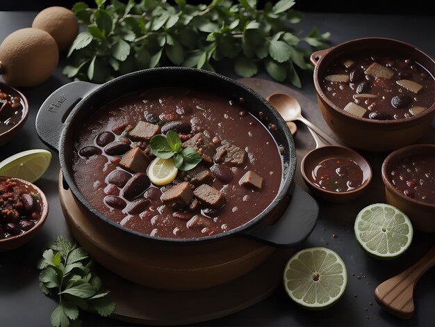 Capture a essência da Feijoada em uma fotografia de comida deliciosa