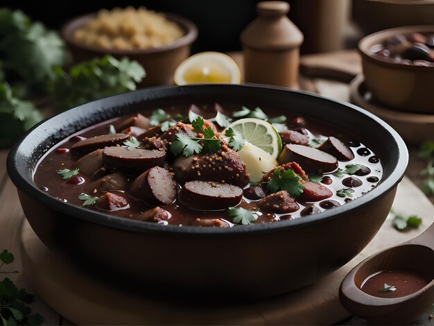 Capture a essência da Feijoada em uma fotografia de comida deliciosa