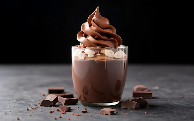 Capture a essência da Mousse de Chocolate em uma foto de comida de dar água na boca