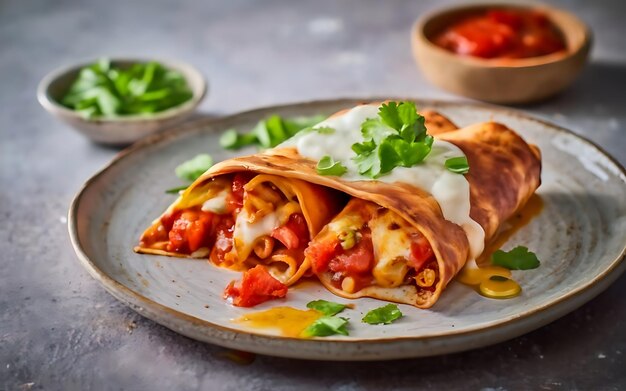 Capture a essência das Enchiladas em uma fotografia de comida deliciosa