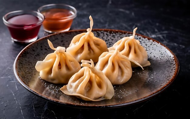 Foto capture a essência de jiaozi em uma fotografia de comida deliciosa