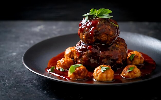 Foto capture a essência de lions head meatballs em uma fotografia de comida deliciosa