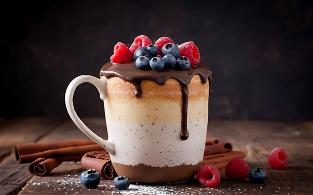 Foto capture a essência do bolo de caneca em uma foto de comida de dar água na boca