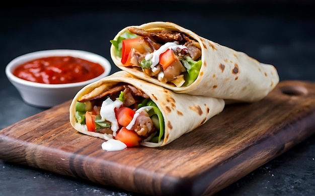 Capture a essência do Burrito numa fotografia de comida deliciosa.